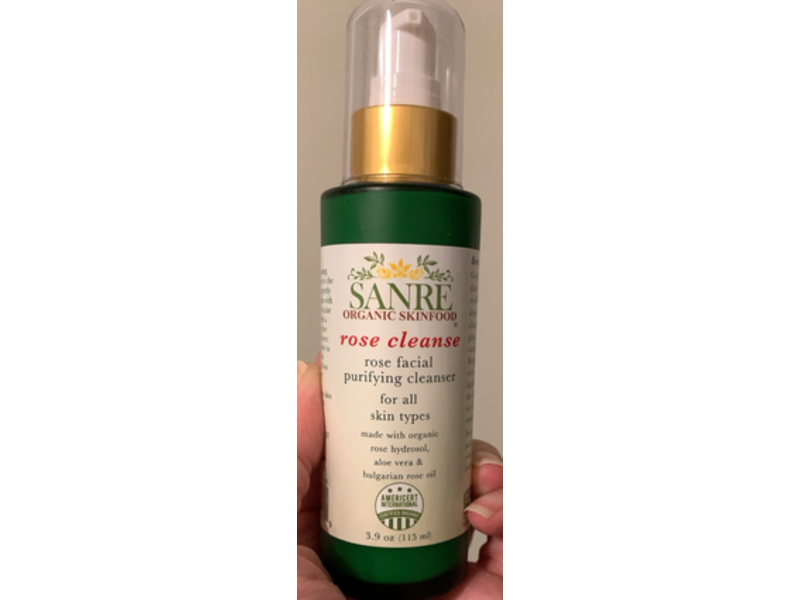 SanRe Organic Skinfood Rose Facial Purifying Cleanser, 3.9 oz/115 mL