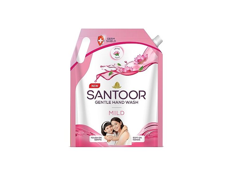 Santoor Gentle Hand Wash, Mild, 1500 mL