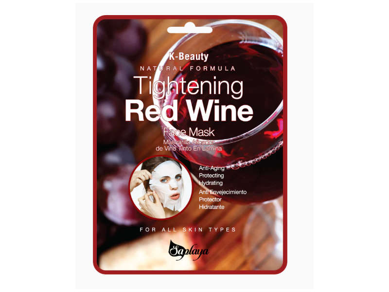 Saplaya K-Beauty Tightening Face Mask, Red Wine, 0.8 oz/25 mL