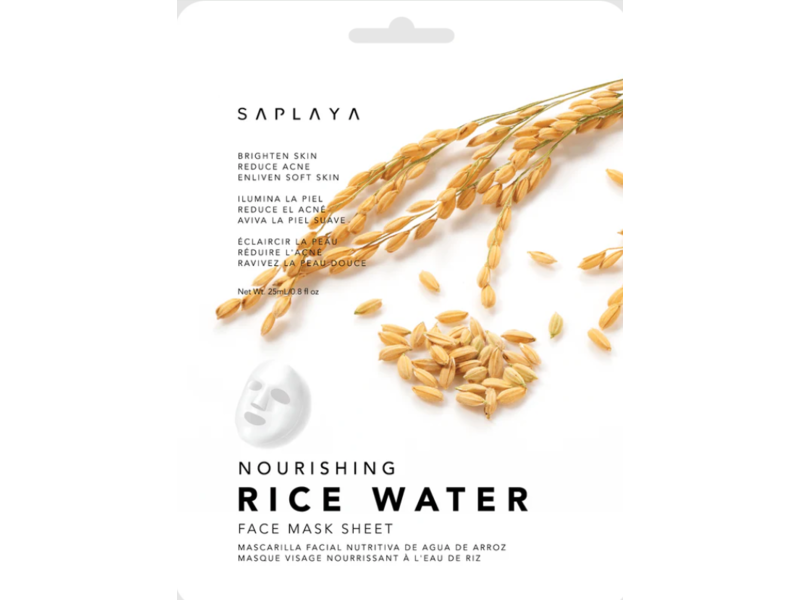 Saplaya Nourishing Face Sheet Mask, Rice Water, 0.8 fl oz/25 mL