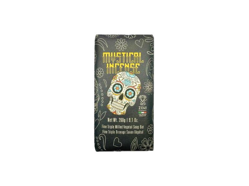 Saponificio Zeni Diamante Mystical Incense Fine Triple Milled Vegetal Soap Bar, 9.1 oz/260 g