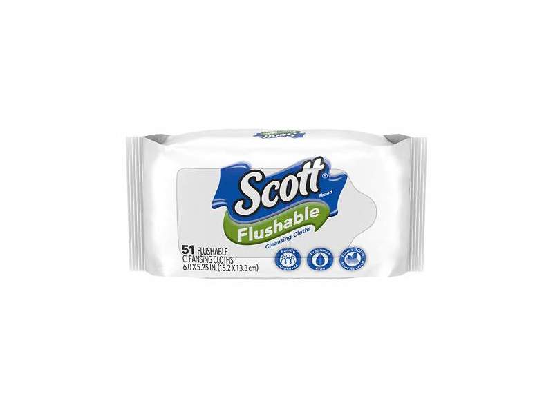 Scott Flushable Wipes, 51 count