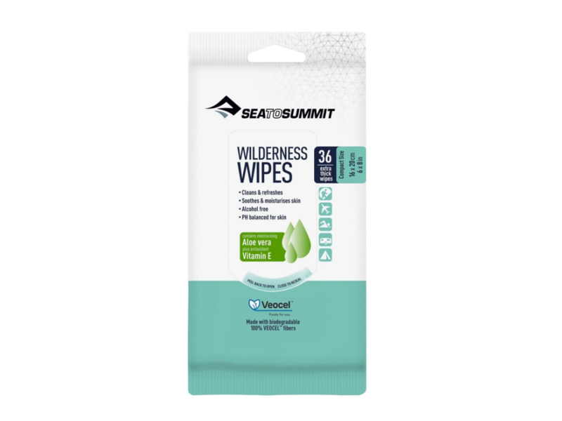 Sea to Summit Wilderness Wipes, Aloe Vera + Vitamin E, 36 Count