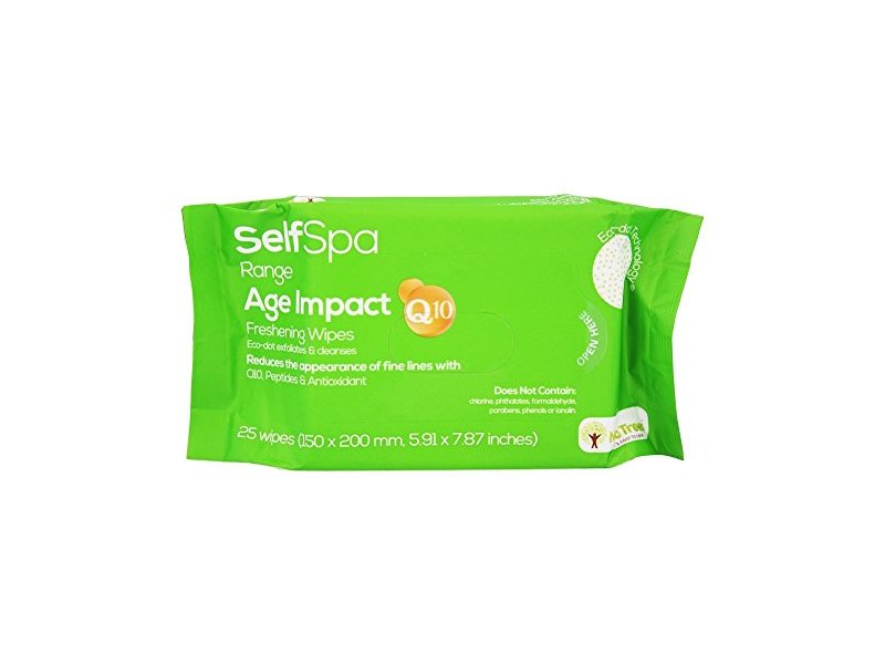 Self Spa Range Age Impact Q10 Freshening Wipes, 25 ct