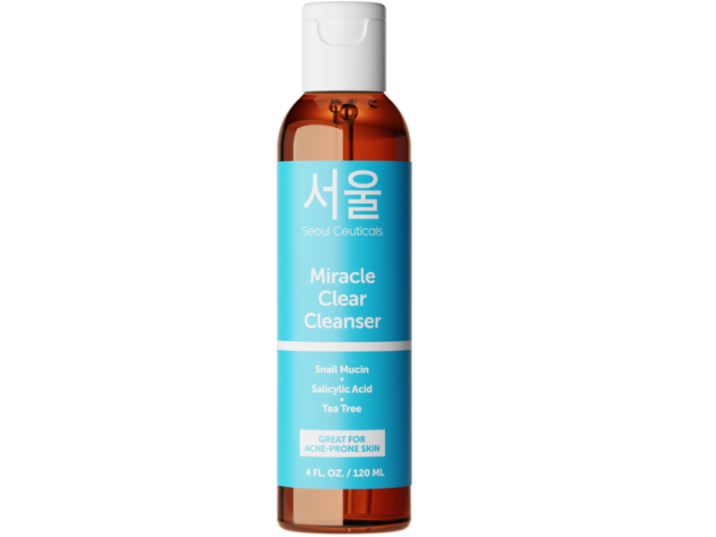 Seoul Ceuticals Miracle Clear Cleanser, Snail Mucin + Salicylic Acid & Tea Tree, 4 fl oz/120 mL