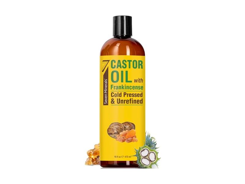 Seven Minerals Cold Pressed Castor Oil + Frankincense, 16 fl oz/473 mL