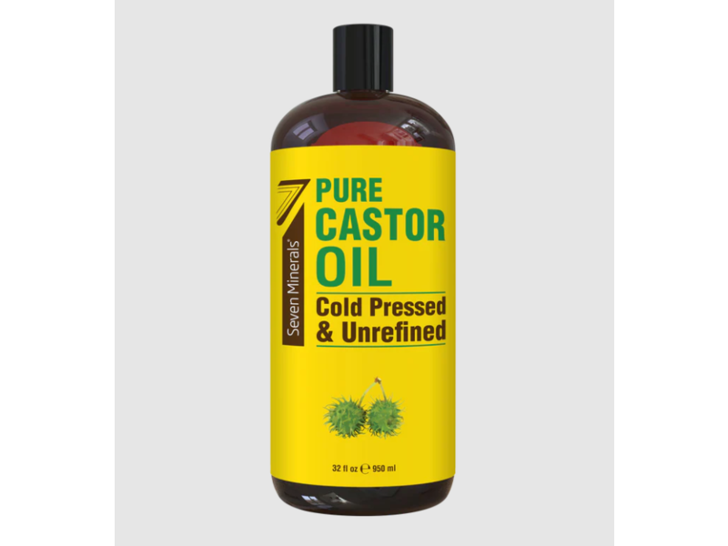 Seven Minerals Jamaican Black Cold Pressed & Unrefined Castor Oil, 32 fl oz/950 mL