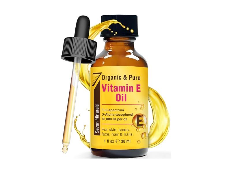Seven Minerals Organic & Pure Vitamin E Oil, 1 fl oz/30 mL