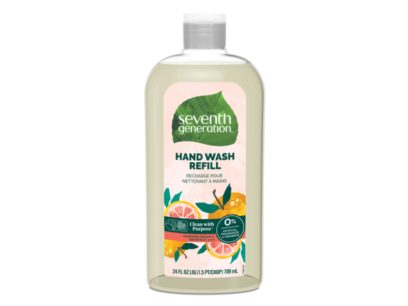 Seventh Generation Hand Wash Refill, Mandarin Orange & Grapefruit, 24 fl oz/709 mL, Pack of 3