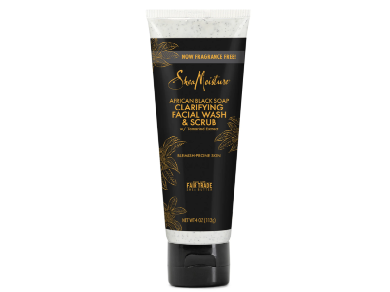 Shea Moisture African Black Soap Clarifying Facial Wash & Scrub, Tamarind Extract, 4 oz/113 g
