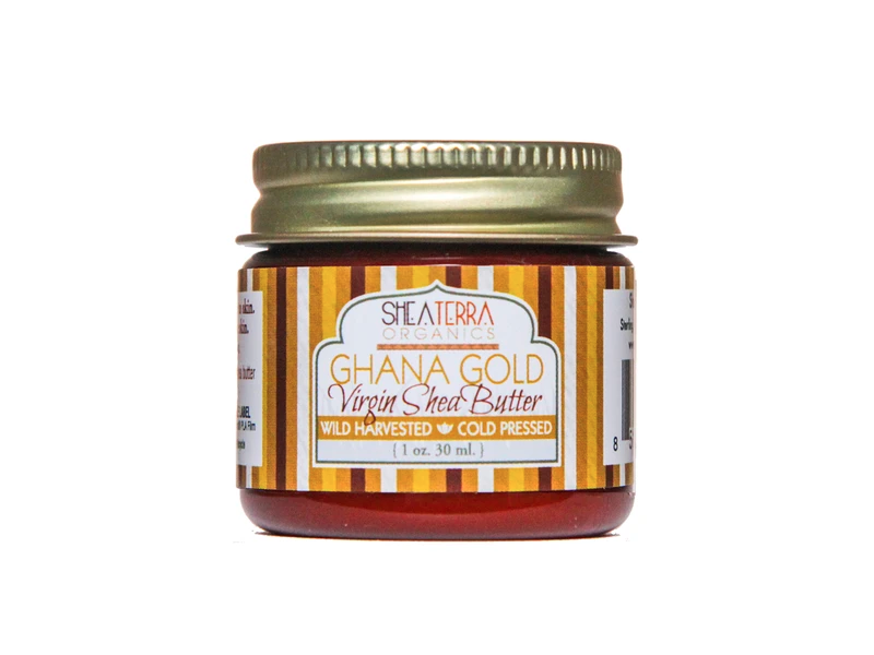 Shea Terra Organics Ghana Gold Virgin Shea Butter, Wild Harvested, 1 oz / 30 ml
