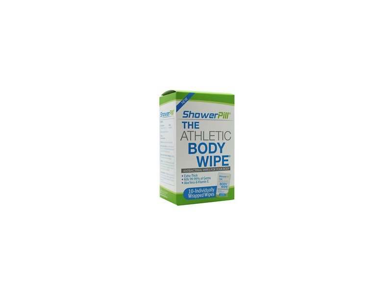 Shower Pill Athletic Body Wipes, 10 count