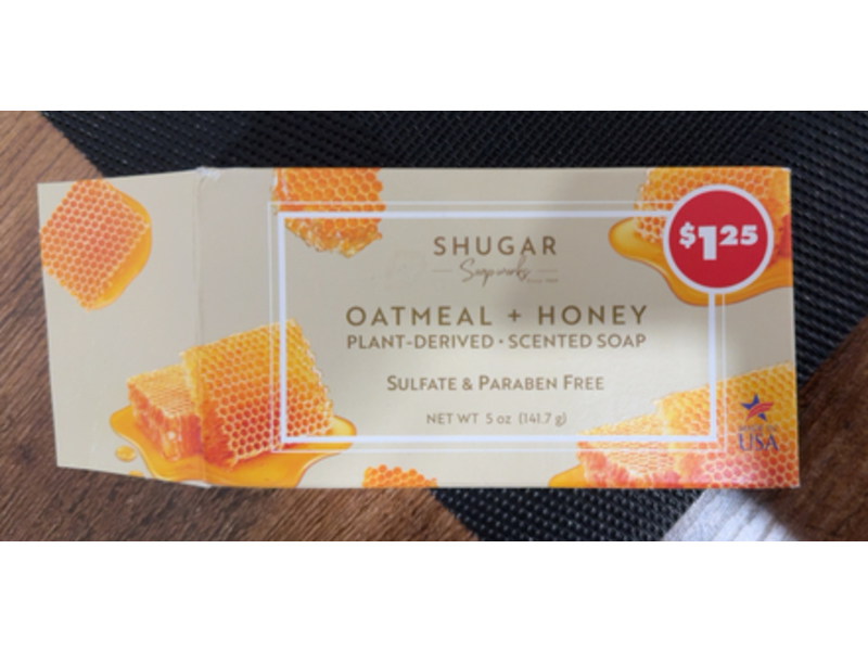 Shugar Soap Works Scented Soap, Oatmeal + Honey, 5 oz/141.7 g