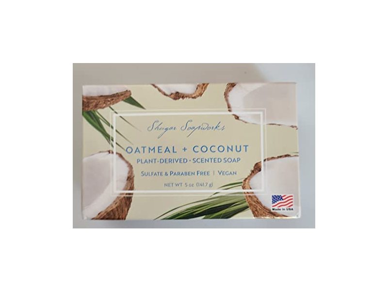 Shugar Soapworks Scented Bar Soap, Oatmeal & Coconut, 5 oz/141.7 g