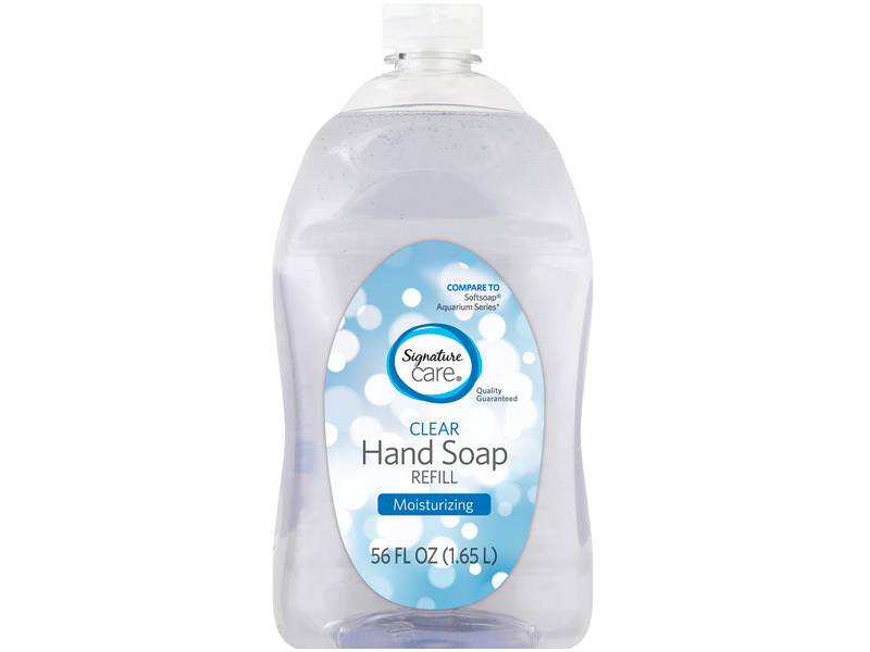 Signature Care Clear Hand Soap Refill, Moisturizing, 56 fl oz/1.65 L