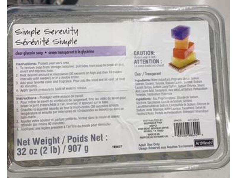Simple Serenity Clear Glycerin Soap, 32 oz/907 g