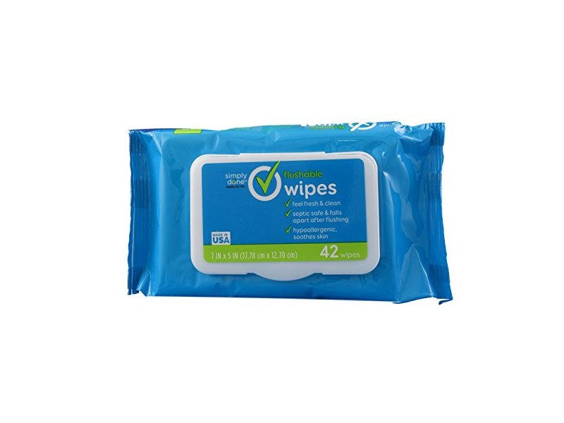 Simply Done Flushable Wipes, 42 ct