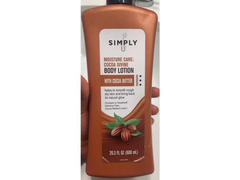 Simply Moisture Care Cocoa Divine Body Lotion, Cocoa Butter, 20.3 fl oz/600 mL