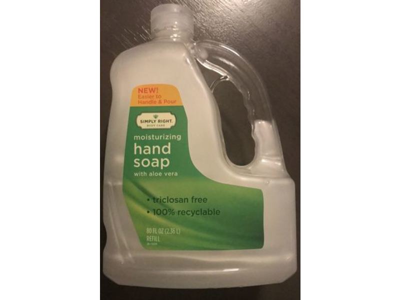 Simply Right Moisturizing Hand Soap, Aloe Vera, 80 fl oz / 2.36 L