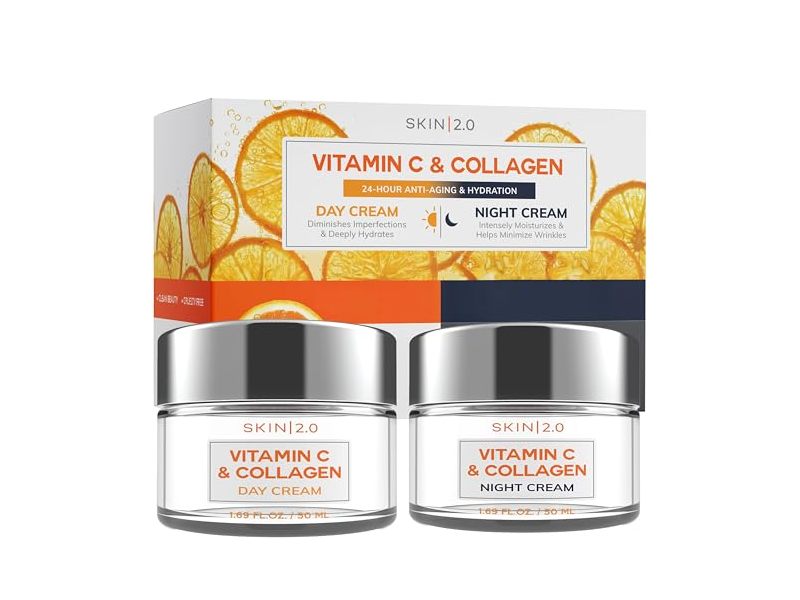 Skin 2.0 Day & Night Hydration Cream, Vitamin C & Collagen, 1.69 fl oz/50 mL
