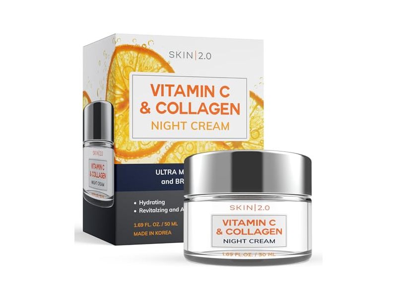 Skin 2.0 Night Cream, Vitamin C & Collagen, 1.69 fl oz/50 mL
