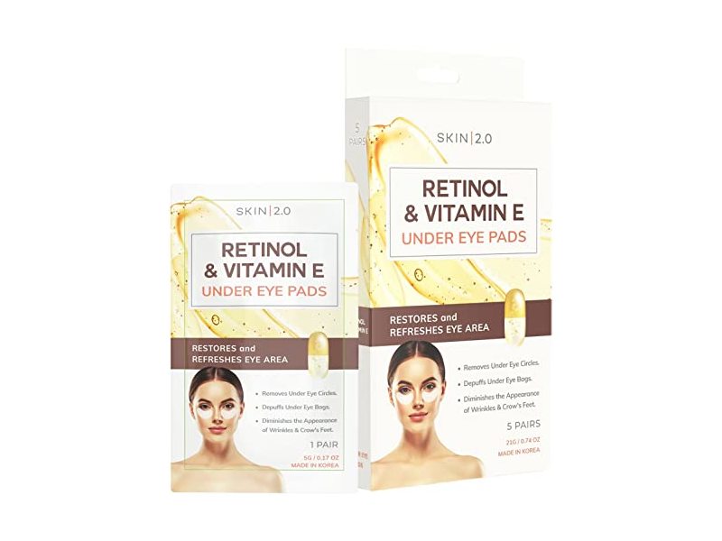 Skin 2.0 Under Eye Pads, Retinol and Vitamin E, 5 Count