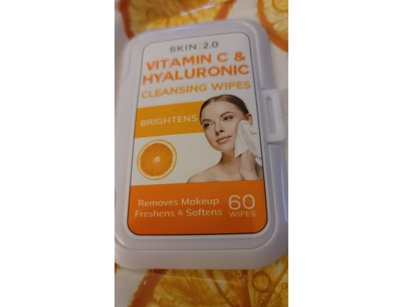 Skin 2.0 Vitamin C & Hyaluronic Cleansing Wipes, 60 Wipes