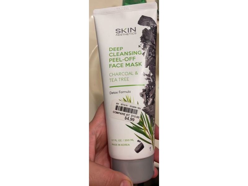 Skin Aesthetics Deep Cleansing Peel-Off Face Mask, Charcoal & Tea Tree, 200 mL