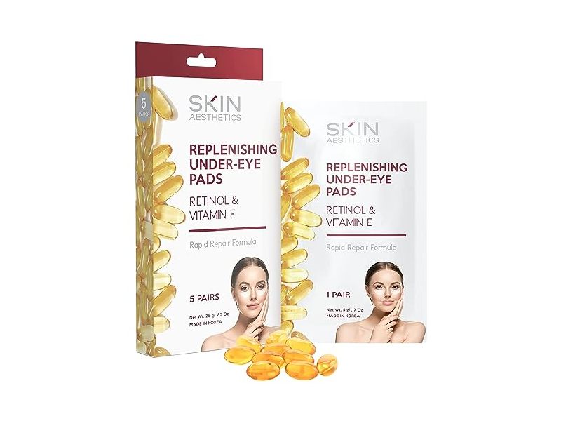 Skin Aesthetics Replenishing Under Eye Pads, Retinol & Vitamin C, 5 Pairs