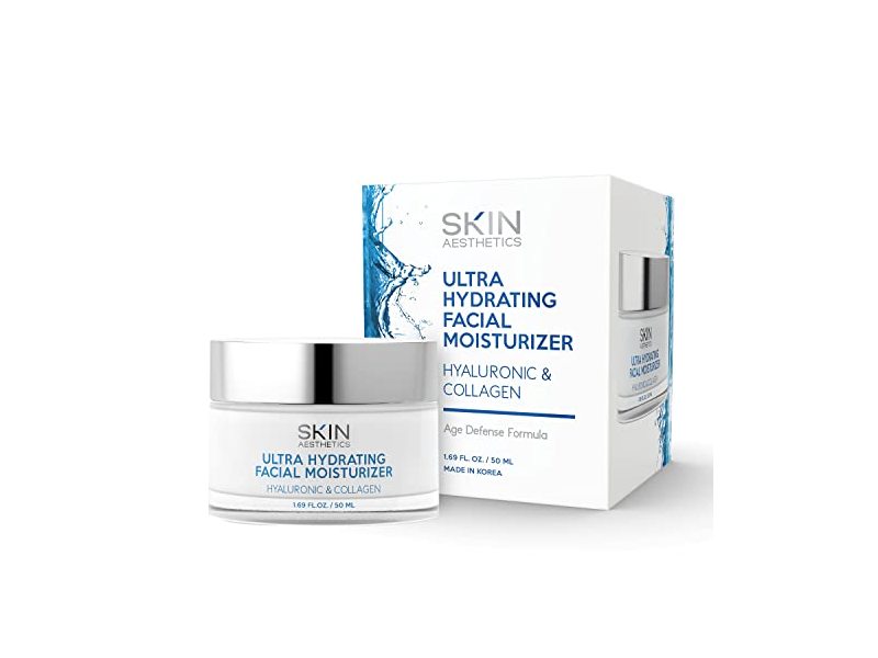 Skin Aesthetics Ultra Hydrating Facial Moisturizer, Hyaluronic Acid & Collagen, 1.69 fl oz/50 mL