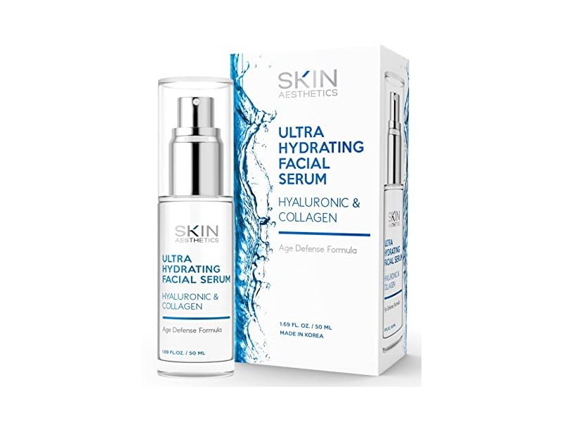 Skin Aesthetics Ultra Hydrating Facial Serum, Hyaluronic & Collagen, 1.69 fl oz/50 mL