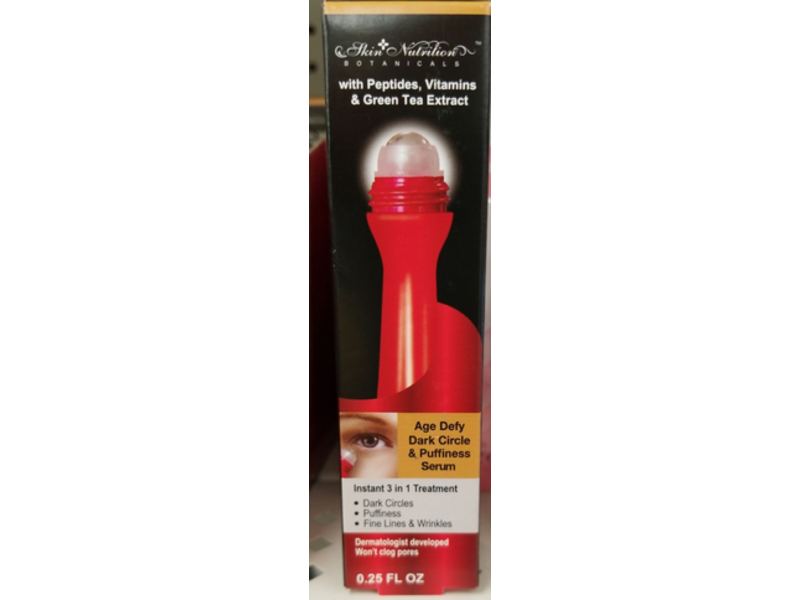 Skin Nutrition Botanicals Age Defy Dark Circle & Puffiness Serum, Peptides, Vitamins & Green Tea Extract, 0.25 fl oz