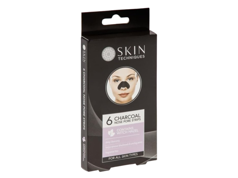 Skin Techniques Charcoal Nose Pore Strips, Witch Hazel, 6 Count, Pack of 5
