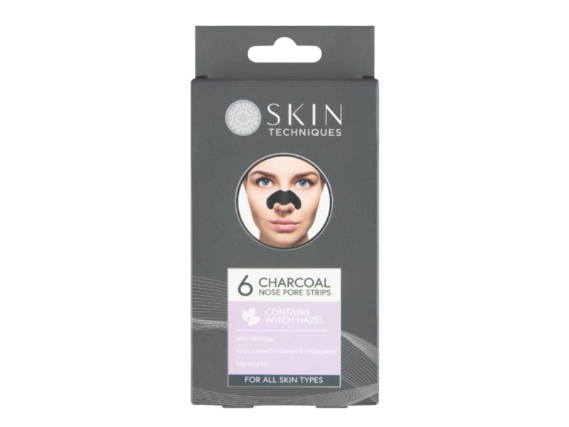 Skin Techniques Charcoal Nose Pore Strips, Witch Hazel, Count 6, Pack of 5