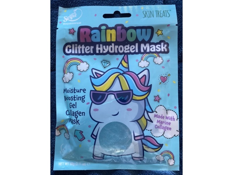 Skin Treat Rainbow Glitter Hydrogel Mask, Marine Collagen, 2.11 oz/60 g