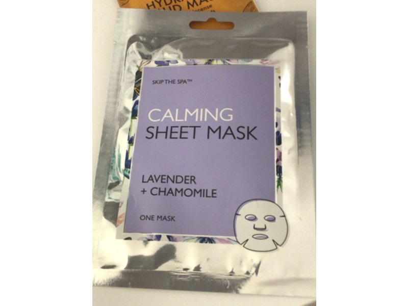 Skip The Spa Calming Sheet Mask, Lavender + Chamomile, 1 Count