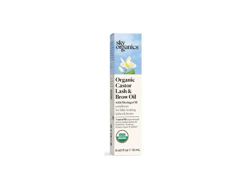 Sky Organics Castor Lash & Brow Oil, Moringa Oil, 0.40 fl oz/12 mL