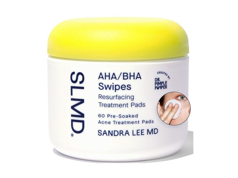 Slmd AHA/BHA Swipes Resurfacing Treatment Pads, 60 Count