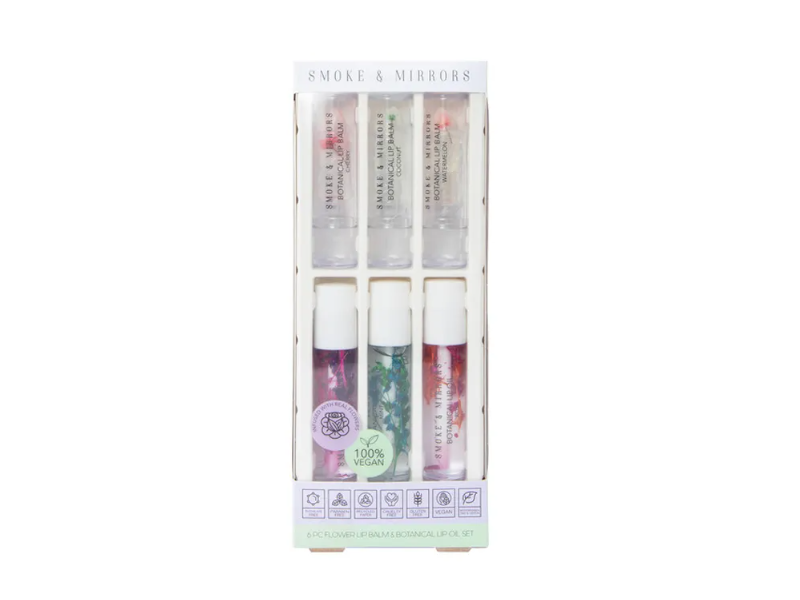Smoke & Mirrors Cosmetics Flower Lip Balm & Botanical Lip Oil, Pack Of 6