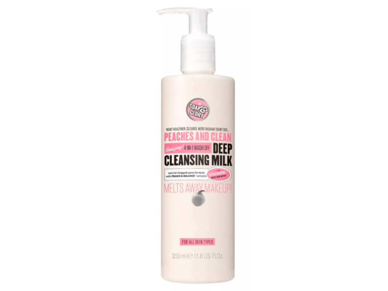 Soap & Glory 4-In-1 Wash Off Deep Cleansing Milk, Peaches And Clean, 11.8 fl oz/350 ml