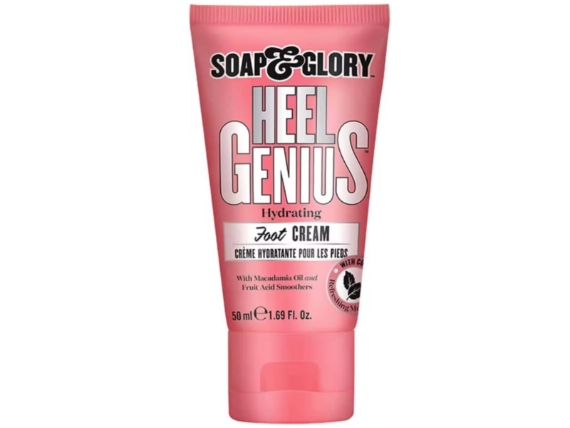 Soap & Glory Heel Genius Foot Cream, Macadamia Oil & Fruit Acid Smoothers, 1.69 fl oz/50 mL