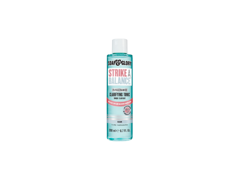 Soap & Glory Strike A Balance 5% Niacinamide Clarifying Tonic, Clear, 6.7 fl oz/200 mL