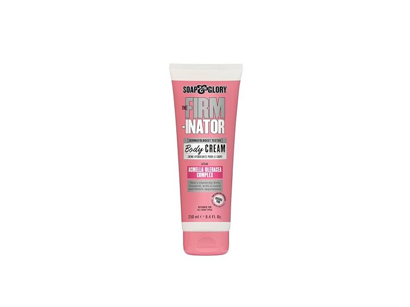 Soap & Glory The Firminator Body Cream, Acmella Oleracea Complex, Shea Butter & Sunflower Seed Oil, 8.4 fl oz/250 mL