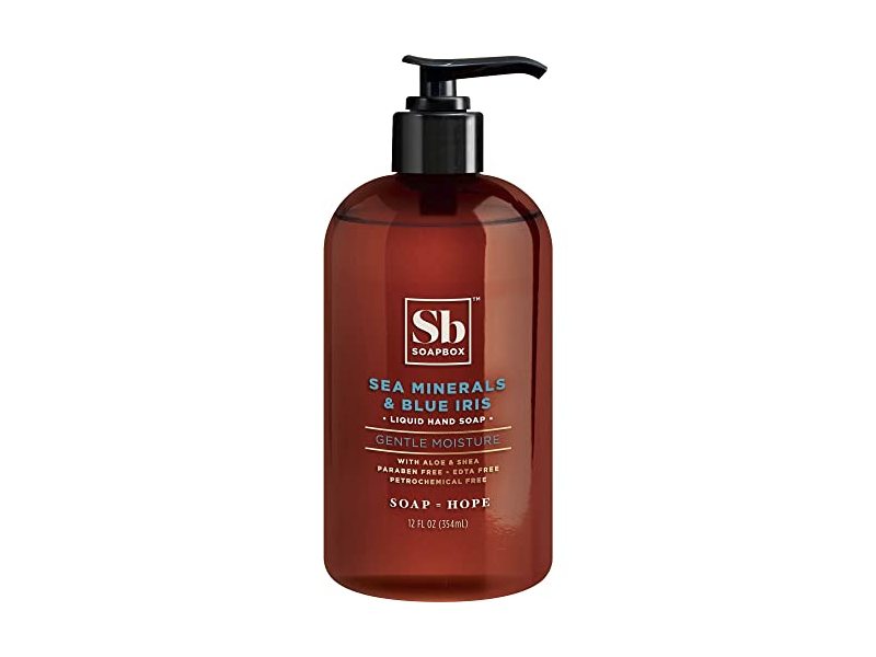 Soapbox Liquid Hand Soap, Sea Minerals & Blue Iris, Gentle Moisture, 12 fl oz/354 mL