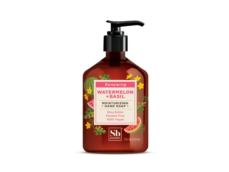 Soapbox Moisturizing Hand Soap, Watermelon + Basil, 8 fl oz/237 mL