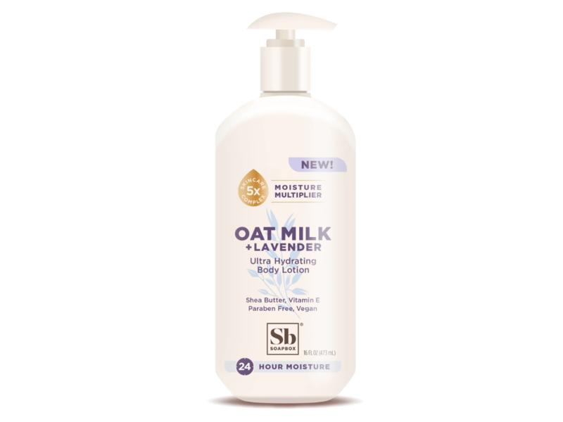 Soapbox Ultra Hydrating Body Lotion, Oat Milk + Lavender, 16 fl oz/473 mL