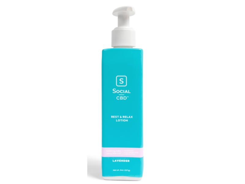 Social CBD Rest & Relax Lotion, Lavender, 6 oz/227 mL