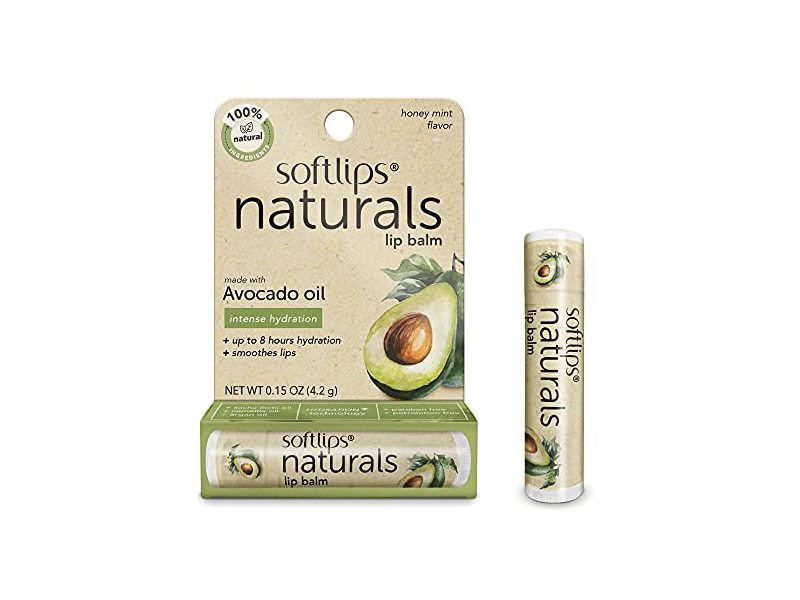 Softlips Natural Lip Balm, Avocado Oil, 0.15 oz/4.2 g, Pack Of 2
