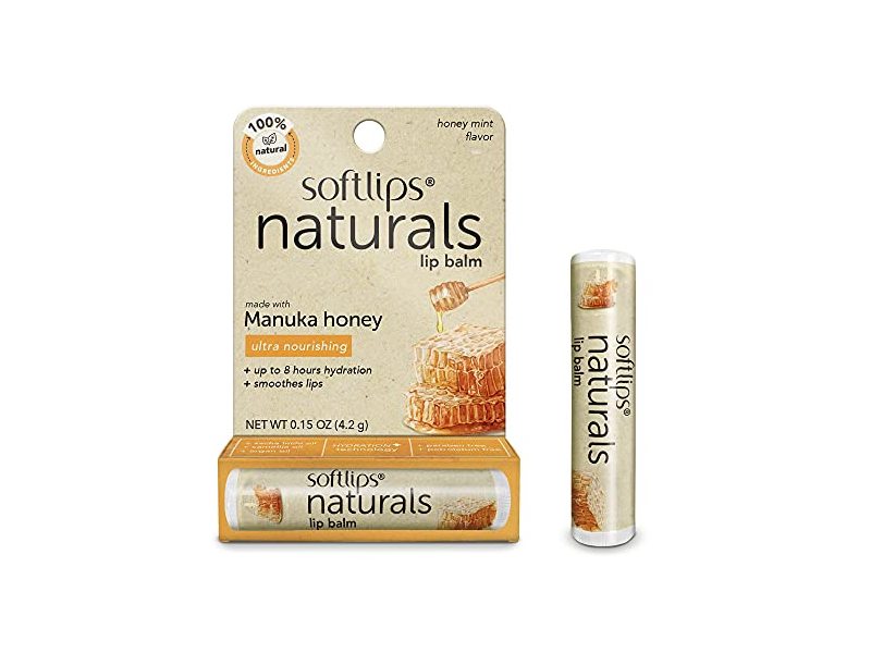 Softlips Naturals Manuka Honey Lip Balm, Honey Mint, 0.15 oz/4.2 g, Pack of 3