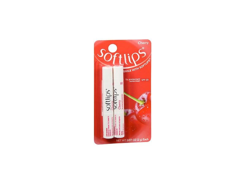 Softlips SPF 20 Lip Protectant Sunscreen, Cherry, 12 Count